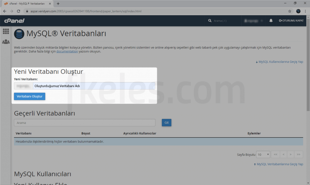MySQL Veritabanı